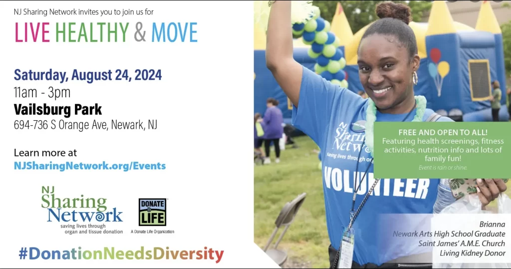 Join NJ Sharing Network for the “Live Healthy & Move” Event in Newark!